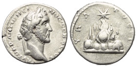 Kappadokien. Kaisareia (Caesarea). Antoninus Pius (138 - 161 n. Chr.).

 Didrachme (Silber). 139 n. Chr.
Vs: Kopf des Antoninus Pius mit Lorbeerkra...