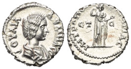 Kappadokien. Kaisareia (Caesarea). Iulia Domna (gest. 217 n. Chr.).

 Drachme (Silber). 197 n. Chr.
Vs: Barhäuptiger Kopf der Julia Domna rechts.
...