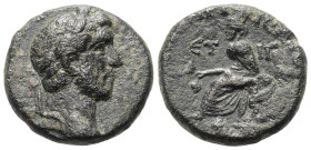 Kappadokien. Tyana. Antoninus Pius (138 - 161 n. Chr.).

 Bronze. 150 / 151 n. Chr. (Jahr 13).
Vs: Kopf des Antoninus Pius mit Lorbeerkranz rechts....
