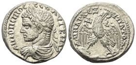 Seleukis und Pierien. Antiochia am Orontes. Caracalla (197 - 217 n. Chr.).

 Tetradrachme (Billon). Ca. 214 - 215 n. Chr.
Vs: Büste des Caracalla i...