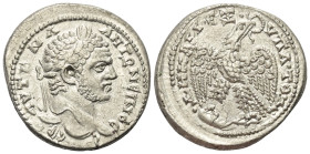 Seleukis und Pierien. Antiochia am Orontes. Caracalla (197 - 217 n. Chr.).

 Tetradrachme (Billon). Ca. 214 - 215 n. Chr.
Vs: Kopf des Caracalla mi...