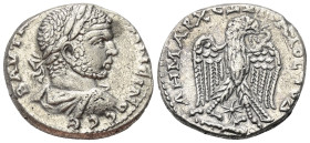 Seleukis und Pierien. Antiochia am Orontes. Caracalla (197 - 217 n. Chr.).

 Tetradrachme (Billon). Ca. 215 - 217 n. Chr.
Vs: Büste des Caracalla i...