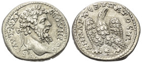 Seleukis und Pierien. Laodikeia ad Mare. Septimius Severus (193 - 211 n. Chr.).

 Tetradrachme (Billon). 205 - 207 n. Chr.
Vs: Büste des Septimius ...
