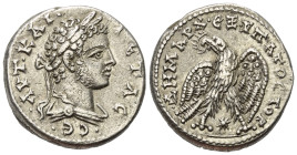 Seleukis und Pierien. Laodikeia ad Mare. Geta (209 - 211 n. Chr.).

 Tetradrachme (Billon). 209 - 211 n. Chr.
Vs: Büste des Geta mit Lorbeerkranz u...