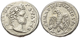 Seleukis und Pierien. Laodikeia ad Mare. Geta (209 - 211 n. Chr.).

 Tetradrachme (Billon). 209 - 211 n. Chr.
Vs: Büste des Geta mit Lorbeerkranz r...