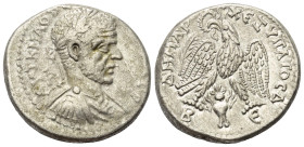 Kyrrhestike. Beroia. Macrinus (217 - 218 n. Chr.).

 Tetradrachme (Billon).
Vs: Büste des Macrinus in Vorderansicht mit Lorbeerkranz, Paludament un...