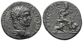 Kyrrhestike. Hierapolis. Caracalla (197 - 217 n. Chr.).

 Bronze.
Vs: Büste des Caracalla in Rückansicht mit Lorbeerkranz, Paludament und Panzer re...