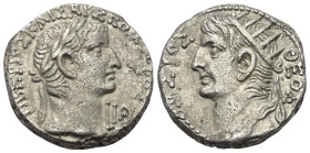Ägypten. Alexandria. Tiberius (14 - 37 n. Chr.).

 Tetradrachme (Billon). 32 / 33 n. Chr. (Jahr 19).
Vs: Kopf des Tiberius mit Lorbeerkranz rechts;...