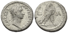 Ägypten. Alexandria. Nerva (96 - 98 n. Chr.).

 Tetradrachme (Billon). 96 / 97 n. Chr. (Jahr 1).
Vs: Kopf des Nerva mit Lorbeerkranz rechts.
Rs: A...