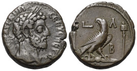 Ägypten. Alexandria. Commodus (177 - 192 n. Chr.).

 Tetradrachme (Billon). 191 / 192 n. Chr. (Jahr 32).
Vs: Kopf mit Lorbeerkranz rechts.
Rs: Adl...