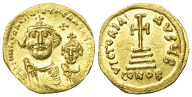 Heraclius (610 - 641 n. Chr.).

 Solidus (Gold). Constantinopolis.
Vs: Gekrönte Büsten des Heraclius und des Heraclius Constantinus mit Paludament ...