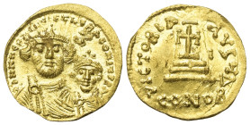 Heraclius (610 - 641 n. Chr.).

 Solidus (Gold). Constantinopolis.
Vs: Gekrönte Büsten des Heraclius und des Heraclius Constantinus mit Paludament ...