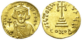 Iustinianus II. (685 - 695 und 705 - 711 n. Chr.).

 Solidus (Gold). 687 - 692 n. Chr. (1. Regierungszeit). Constantinopolis.
Vs: D IVSTINIANUS PE ...