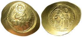 Constantinus X. Ducas (1059 - 1067 n. Chr.).

 Histamenon nomisma (Gold). 1059 - 1067 n. Chr. Constantinopolis.
Vs: Segnender Christus mit Nimbus u...