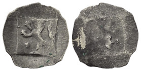 Bayern - Ingolstadt. Stephan III. (1375 - 1413) und Ludwig VII. (1413 - 1443).

 Einseitiger Pfennig (Vierschlag, Silber).
Rs: Gekrönter steigender...