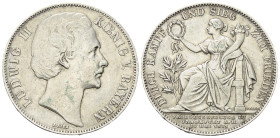 Bayern. Königreich (1806 - 1918). Ludwig II. (1864 - 1886).

 Siegestaler (Silber). 1871.
Auf den Friedensschluss zu Frankfurt am Main am 10. Mai 1...