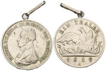 Preußen - Königreich (1701 - 1871). Friedrich Wilhelm III. (1797 - 1840).

 Taler (Silber). 1819 A. Berlin.
Kanonentaler.

Vs: Büste links.
Rs: ...