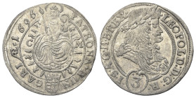 Habsburger bis 1806. Leopold I. (1658 - 1705).

 3 Kreuzer (Silber). 1696. Kaschau.
Vs: Brustbild nach rechts.
Rs: Madonna mit Kind im Strahlenkra...