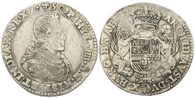 Niederlande. Spanische Niederlande. Philipp IV. (1621 - 1665).

 Silberdukat (Silber). 1650. Brüssel.
Vs: Drapierte Büste rechts.
Rs: Zwei Löwen h...