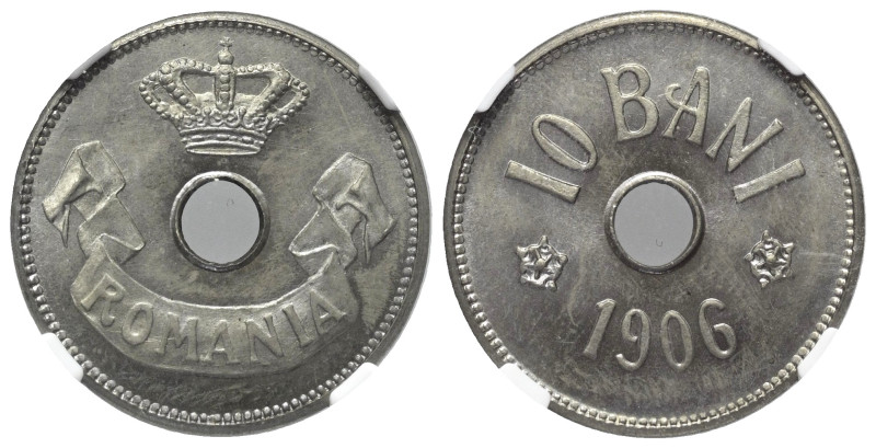 Rumänien. Karl I. (1881 - 1914).

 10 Bani (Kupfer-Nickel). 1906. Brüssel.
NG...