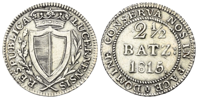 Schweiz. Luzern.

 5 Batzen (Silber). 1815.
Vs: Wappen in Kranz.
Rs: Wertbez...