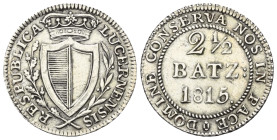 Schweiz. Luzern.

 5 Batzen (Silber). 1815.
Vs: Wappen in Kranz.
Rs: Wertbezeichnung in Eichenkranz, darunter Jahreszahl.

22 mm. 2,08 g. 

HM...