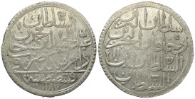 Osmanen. Abdülhamid I. (1187 - 1203 H. / 1774 - 1789).

 60 Para = 2 Zolota (Silber). 1187 H. (Jahr 11). Kostantiniye.
Vs: Name und Titulatur, Münz...