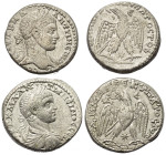 Provinzialrömische Münzen - Lots.


Seleukis und Pierien.

Lot (2 Stück, Billon): Tetradrachme; 3. Jhdt. n. Chr.

Sehr schön - fast sehr schön....