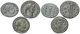 Römische Münzen - Lots. Kaiserzeit.


Lot (3 Stück, Bronze): Folles des Constantinus I. (307 - 337 n. Chr.) (2x) und Maximinus II. Daia (310 - 313 ...