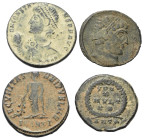 Römische Münzen - Lots. Kaiserzeit.


Lot (4 Stück): Spätrömische Kupfermünzen (4. Jh.).

Constantin I. der Große, Constantinus II. als Caesar, C...