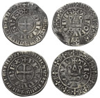Mittelalter - Lots.


Frankreich - Königreich. Philipp IV. (1285 - 1314).

Lot (2 Stück, Silber):
Gros tournois à l'O rond.
Vs: + PHILIPPVS REX...