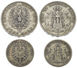 Deutschland - Lots.


Kaiserreich. 
Hamburg.

Lot (2 Stück, Silber): 5 Mark 1876 J und 2 Mark 1878 J.

Sehr schön.

Verkauft wie besehen, ke...