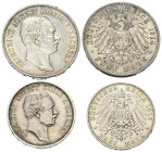 Deutschland - Lots.


Kaiserreich. 
Sachsen. Friedrich August III. (1904 - 1918).

Lot (2 Stück, Silber): 5 Mark 1914 E und 3 Mark 1912 E.

Se...