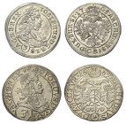 Österreich - Lots.


Habsburger bis 1806.
Leopold I. (1658 - 1705).
Joseph I. (1705 - 1711).

Lot (2 Stück, Silber): 3 Kreuzer 1669 und 1705 CB...