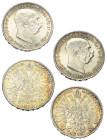 Österreich - Lots.


Kaisertum Österreich (1804 - 1918).
Franz Joseph I. (1848 - 1916).

Lot (4 Stück, Silber): 2 Kronen 1912 (2x) und 1913 (2x)...