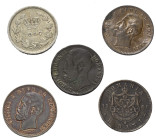 Europa - Lots.


Rumänien. Königreich (bis 1947).

Lot (5 Stück, Kupfer / Kupfer-Nickel): verschiedene Nominale.

Meist sehr schön.

Verkauft...