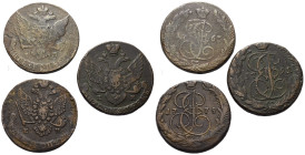 Europa - Lots.


Russland. Zarenreich (bis 1917). 
Katharina II. (1762 - 1796).

Lot (3 Stück, Kupfer): 5 Kopeken 1763, 1779 und 1792 EM.

Seh...