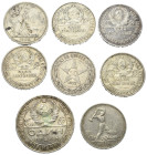 Europa - Lots.


Sozialistische föderalistische Sowjetrepublik (1921-1925) und später.

Lot (8 Stück, Silber): Rubel 1924, Poltinnik 1924 (3x), 1...