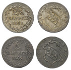 Europa - Lots.


Schweiz. Bern.

Lot (2 Stück, Kupfer): 2 Rappen 1809 und 2 1/2 Batzen 1811.

HMZ 239 und 338.
Sehr schön - stempelfrisch.

...