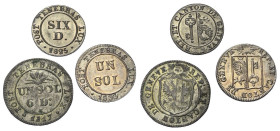 Europa - Lots.


Schweiz. Genf.

Lot (3 Stück, Billon): 6 Deniers 1825, 1 Sol 1833 und 1 Sol 6 Deniers 1817.

HMZ 360c, 359d und 358a.
Vorzügl...