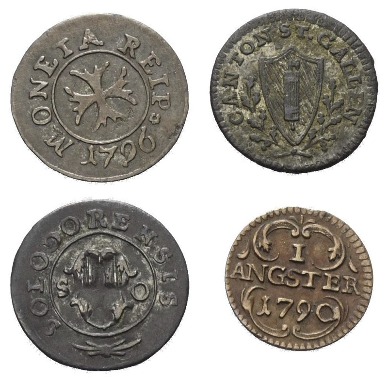 Europa - Lots.


Schweiz. Gemischt.

Lot (4 Stück, Billon 2x / Kupfer 2x): ...