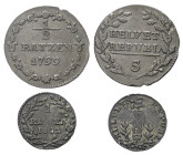 Europa - Lots.


Schweiz. Helvetische Republik.

Lot (2 Stück, Billon/Kupfer): 1 Rappen 1802 und Halbbatzen zu 5 Rappen 1799.

HMZ 1192 und 119...