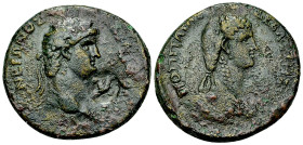 Nero, with Poppaea, AE 28, Galatia
