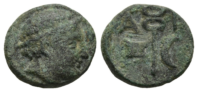 THRACE. Ainos (circaa 280-200 BC).
AE Bronze (13,4mm 2,1g)
Obv: Head of Hermes...