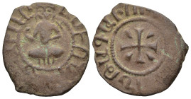 ARMENIA. Cilician Armenia. Hetoum I (AD 1226-1270)
AE Kardez (22,3mm 2,3g)
Obv: King seated facing on lion's throne, with globus cruciger and sceptr...