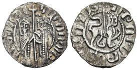 ARMENIA. Cilician Armenia. Hetoum I and Zabel (1226-1270 AD)
AR Tram (20,6mm 2,7g)
Obv: Hetoum and Queen Zabel standing facing, holding long cross b...
