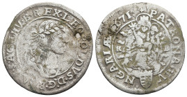 AUSTRIA. Holy Roman Empire. Leopold I (AD 1657-1705).
6 Kreuzer 1671 KB (25,3mm 2,5g)
Obv: LEOPOLDVS D G R I S A GE HV B REX. Laureate, draped bust ...