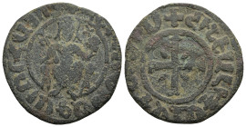 ARMENIA. Cilician Armenia. Hetoum I (1226-1270). Sis
AE Tank (27,1mm 5,3g)
Obv: 'Hetoum, King of the Armenians' (in Armenian) Hetoum I, crowned, sea...