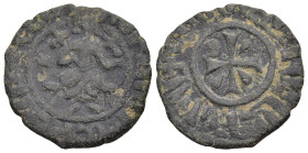 ARMENIA. Cilician Armenia, Hetoum I (1226-1270 AD).
AE Kardez (21,6mm 7,7g)
Obv: King enthroned facing, holding lis-sceptre and globus-cruciger; sta...