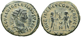 DIOCLECIANO. Antoniniano. (Ae. 3,48g/22mm). 285 d.C. Antioquía. (RIC 323). Anv: Busto radiado y con coraza de Diocleciano a derecha, alrededor leyenda...